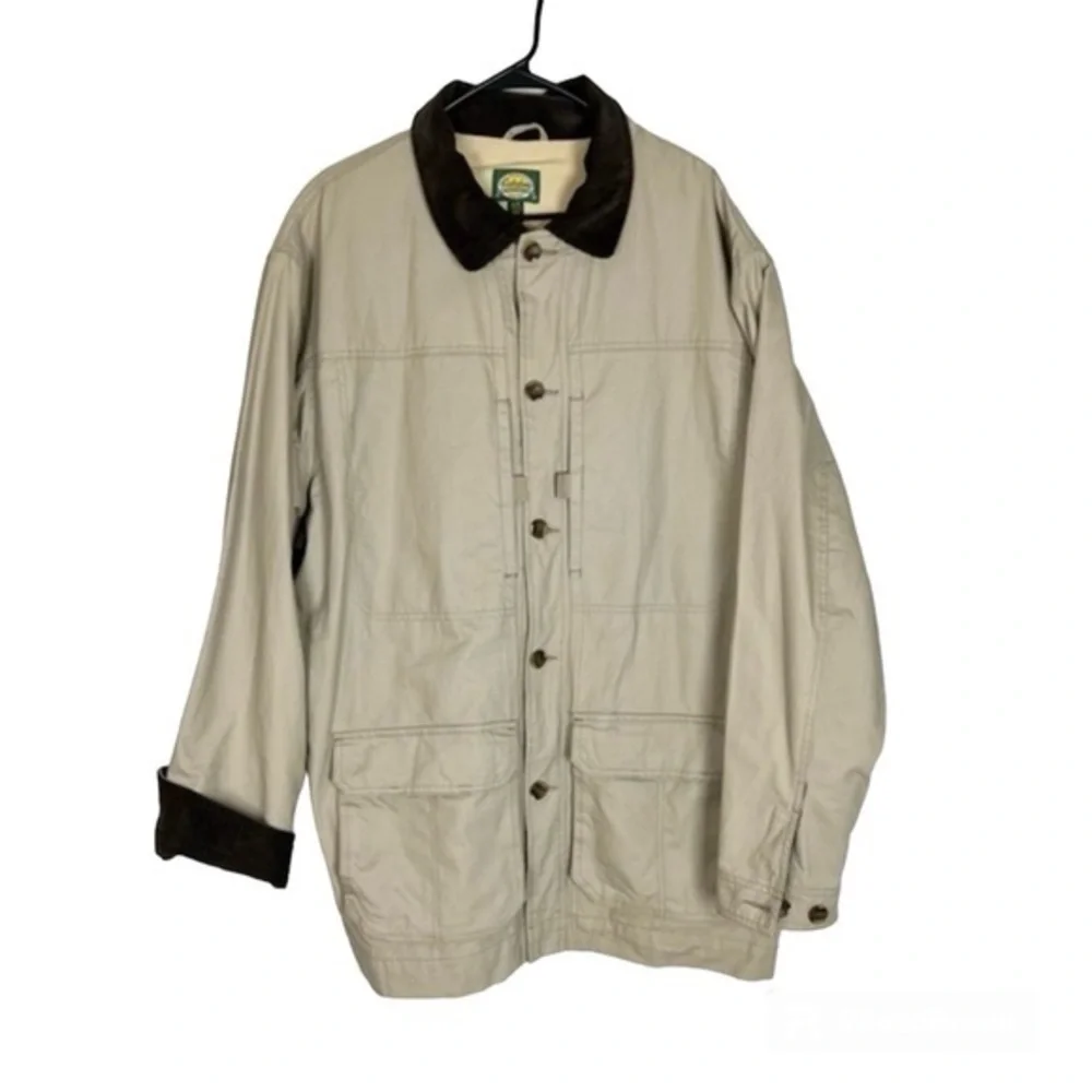 Cabelas chore coat jacket Mens XL tan‎ brown Barn hip length
